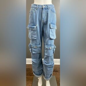 Loragal Blue Cargo Jeans Size M